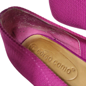 Corso Como Julia Knit Flats Fuchsia Fest Hot Pink Pointed Toe CC Slip On Size 7