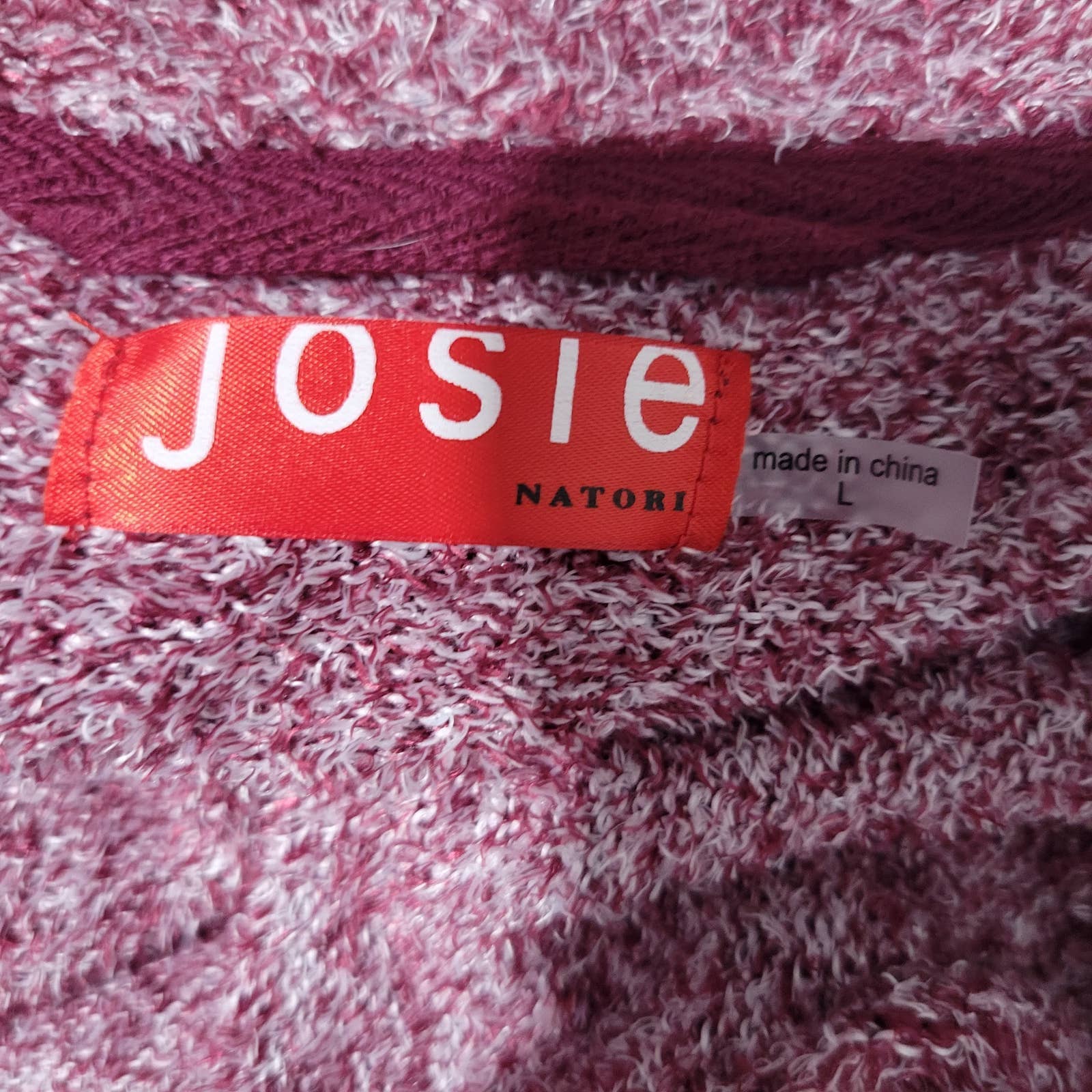 Josie Natori Sweater Weather Wrap Long Cardigan Robe Soft Fuzzy Teddy Size Large