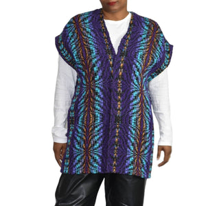 Barbara Holloway Handwoven Vest Purple Textile Fiber Wearable Art One Size S M L