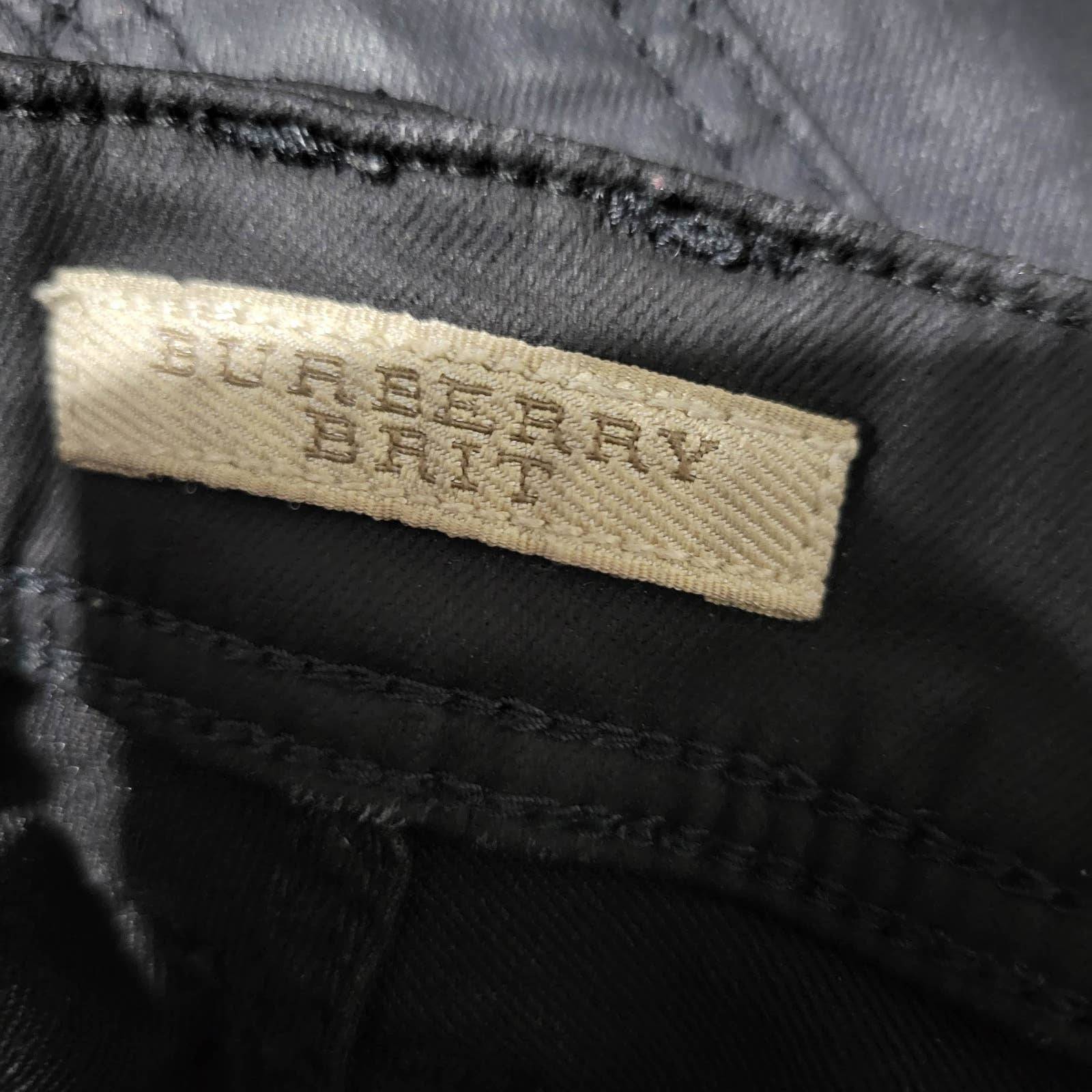 Burberry Brit Pilton Black Jeans Wax Coated Skinny Ankle Faux Leather Size 27