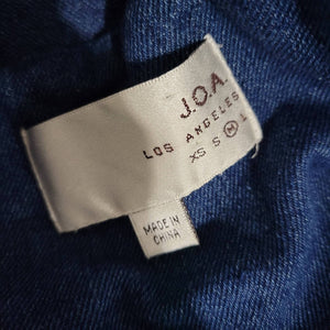 JOA Denim Mini Dress Blue Jean Sleeveless Button Front Jumper Cutout Size Medium