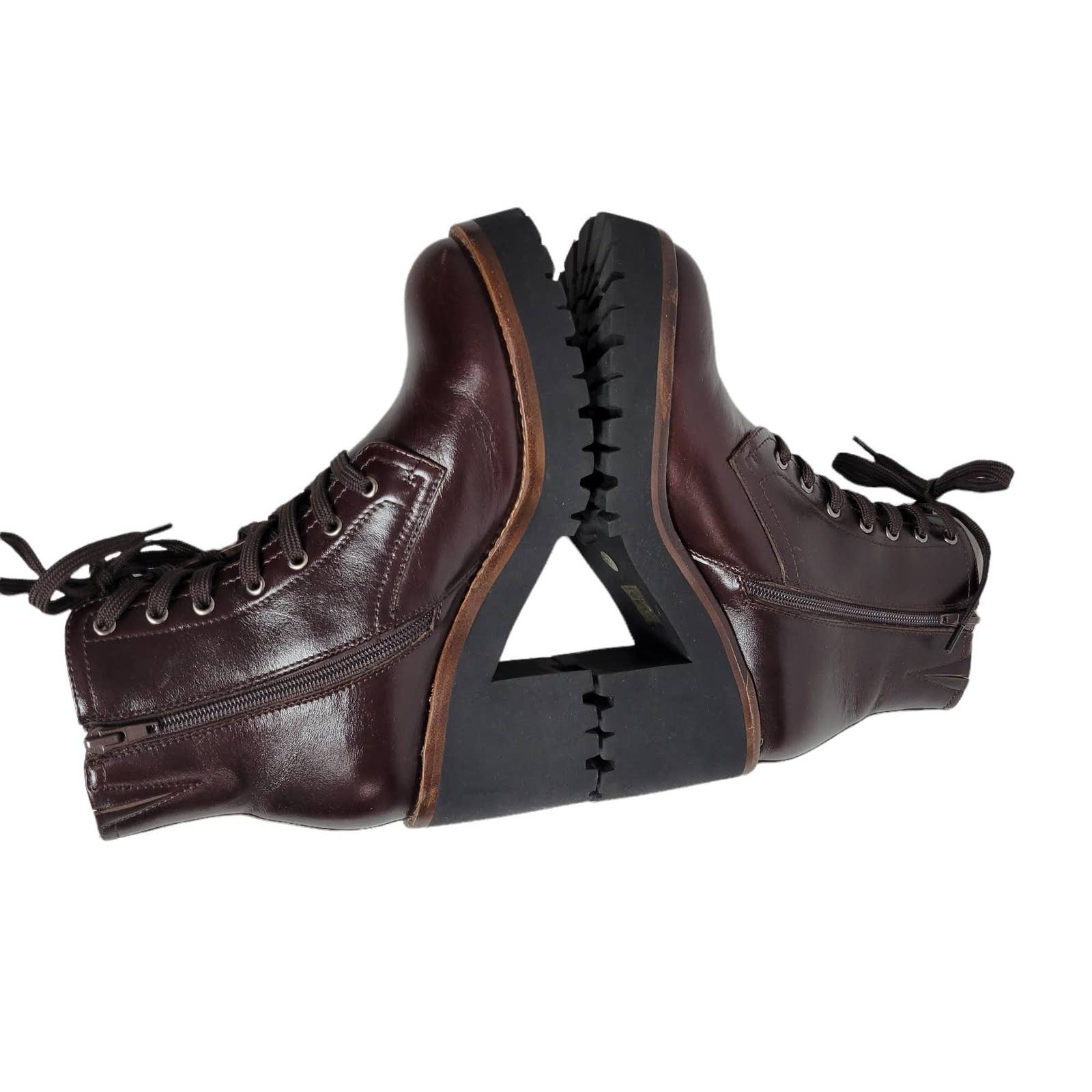 Jeffrey Campbell Combat Boots Scavenger2 Lug Sole Platform Chunky Leather Size 9