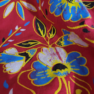 Vintage Printed Caftan Dress Maxi Floral Print Tunic Muumuu Patio Size Small