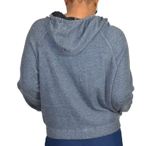 Majestic Filatures Hoodie Blue Cashmere Sweatshirt Top Long Sleeves Hood Size XL