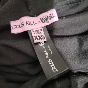 Dolls Kill x Bratz Jumpsuit Black Tracksuit Velour Sparkle Drawstring Size XXS