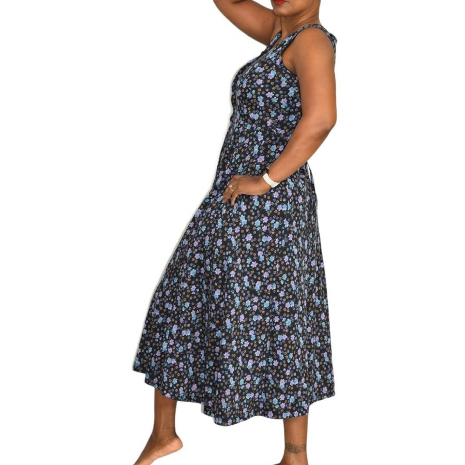 Vintage Floral Midi Dress Button Front 90s Grunge Calico Purple Size S The Thriftanista Closet Vintage Floral Midi Dress Button Front 90s Grunge Calico Purple Size S The Thriftanista Closet