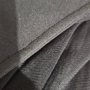 Tulle Mesh Midi Skirt Black Sheer Asymmetrical Elastic Waist Tiered Size 6 Robin