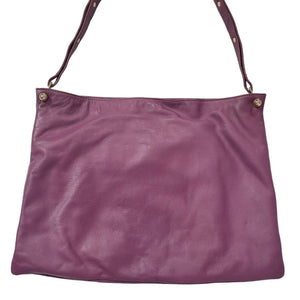 Pour La Victoire Shoulder Bag Bijou Slouchy Slim Envelope Purple Raspberry Leather