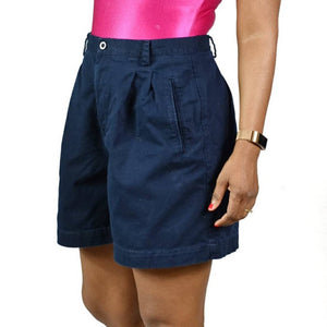 Vintage Bermuda Shorts Liz Claiborne Blue High Waist Tailored Pleated Mom Size 8