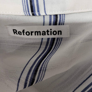 Reformation The Violet Shirt Lyon Stripe White Button Front Blouse Size Small