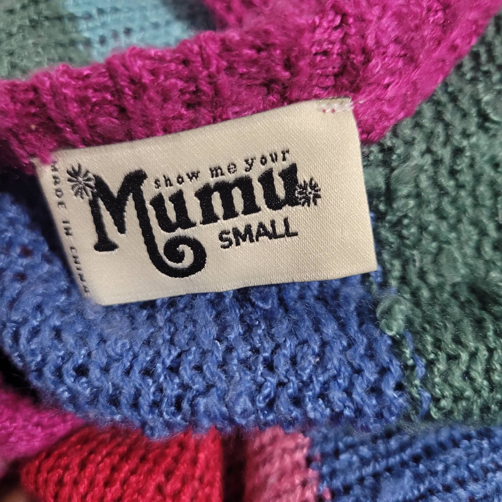 Show Me Your Mumu Bonfire Sweater Rainbow Madly Stripe Nubby Pullover Size Small