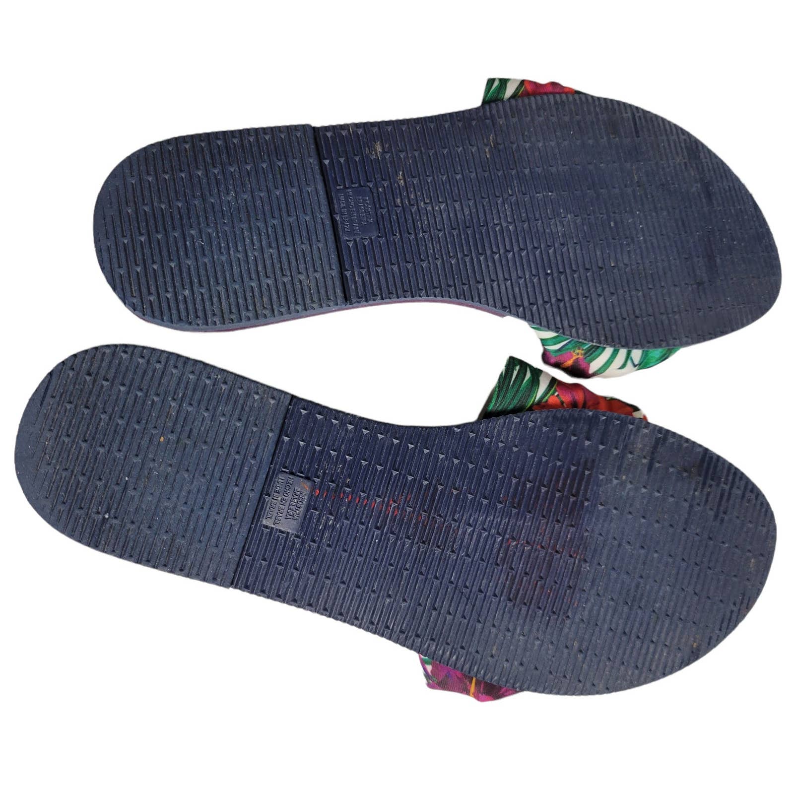 Havaianas You Saint Tropez Thong Sandals Floral Fabric Flip Flops Flats Size 7 8
