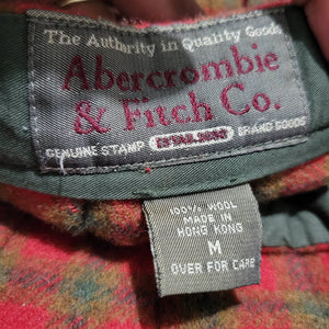 Vintage Abercrombie Mini Skirt Tennis Plaid Pleated Tartan Red Wool Size Small