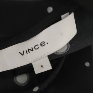 Vince Draped Midi Dress Polka Dot Sheer Overlay Dotted Black White Size Small