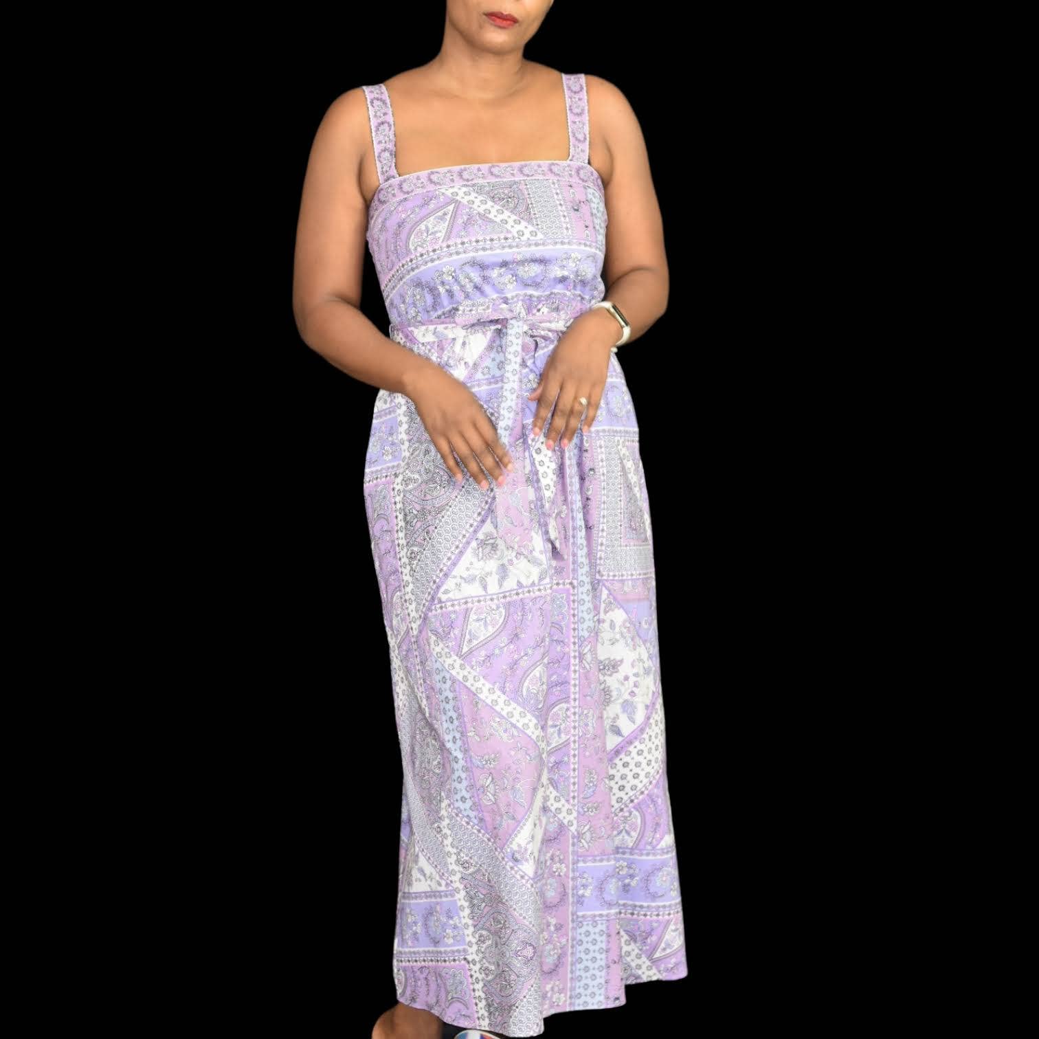 Laundry Shelli Segal Dress Bandana Printed Handkerchief Midi Purple Patchwork 4