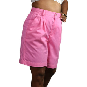 Vintage Liz Claiborne High Waisted Shorts Pink Pleated Mom Wide Leg Size 4 6