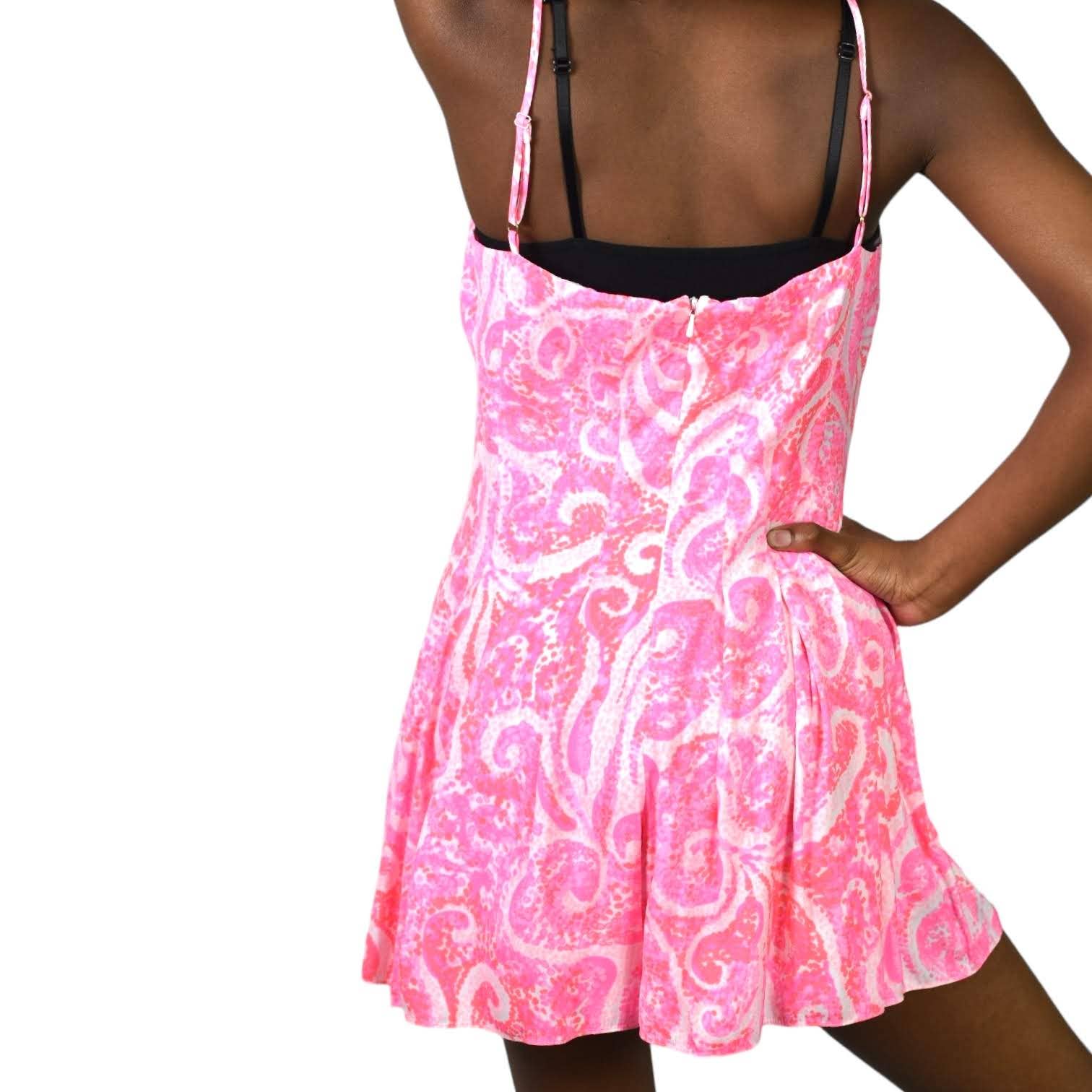 Lilly Pulitzer Kyla Romper Bright Pink Pout Mini Dress Playsuit Shorts Size 0