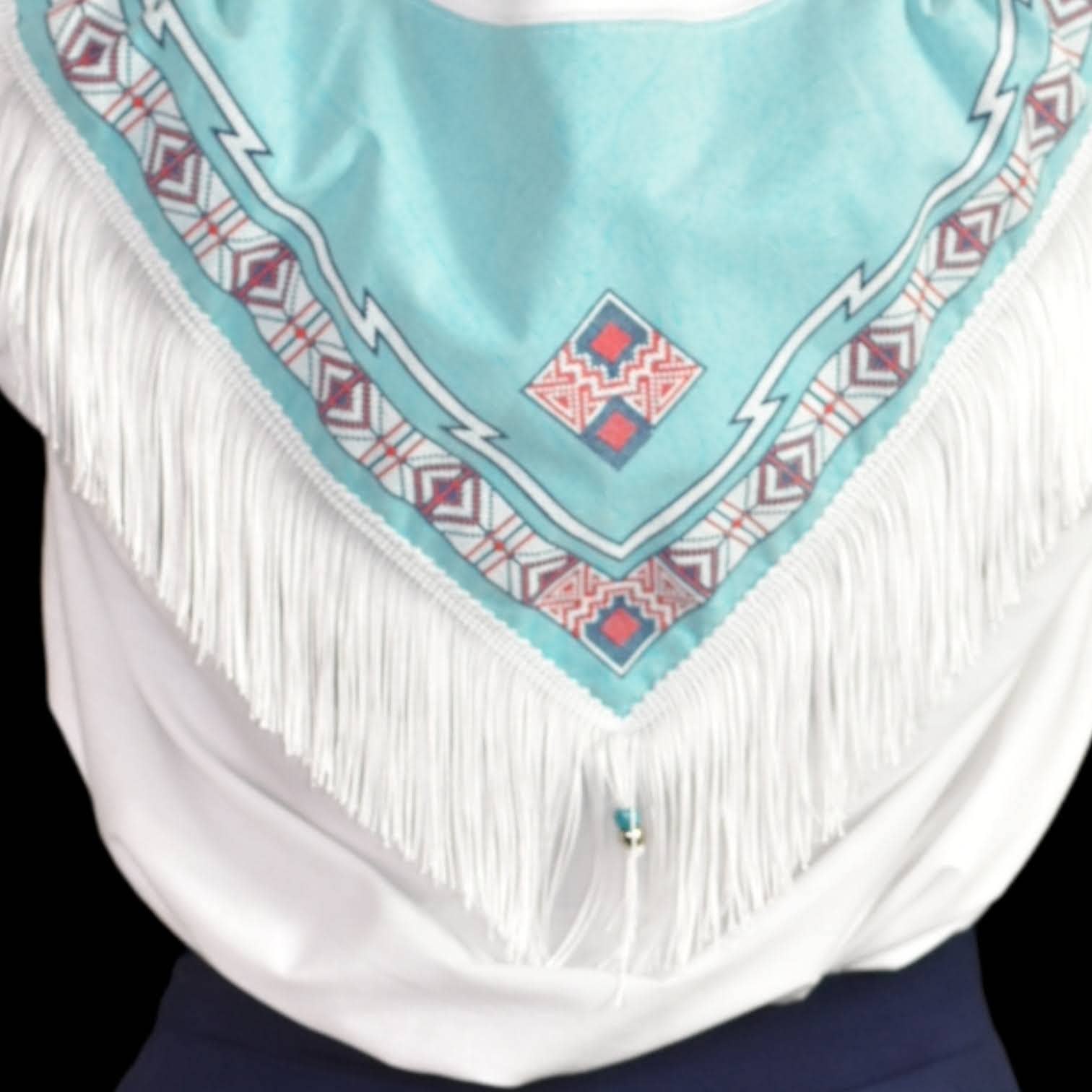 Vintage Hazel Woods Southwestern Fashion Shirt Top Fringe Beads Pastel Size XL