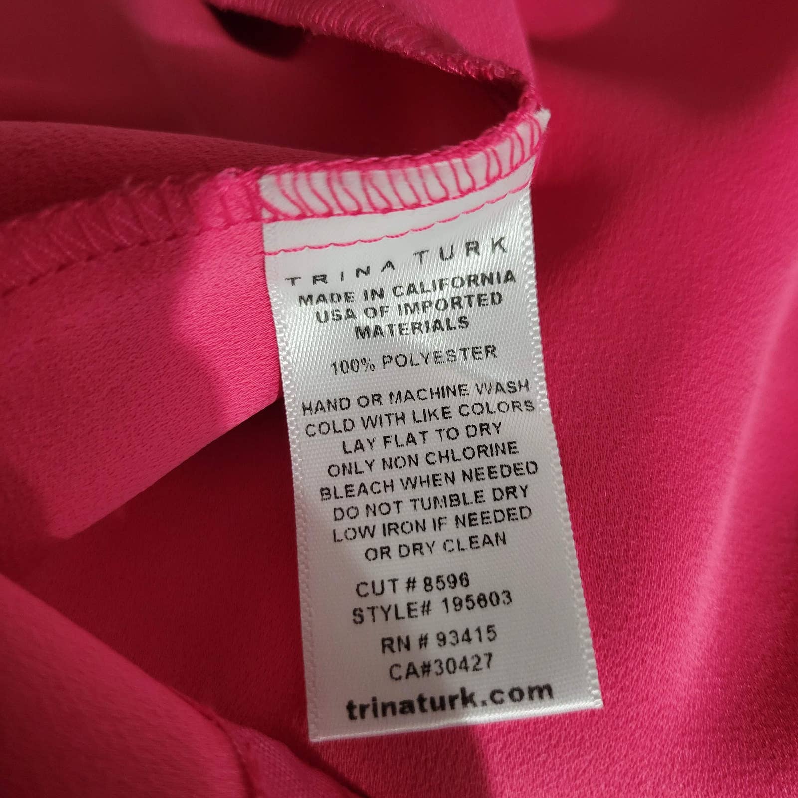 Trina Turk Tori Romper Hot Pink Playsuit Drawstring Shorts Blouson Travel Size Medium