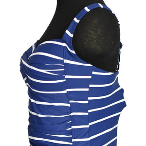 Niptuck Swim Tankini Set Striped Twist Front Tummy Control Multi Cup Fit Size 6