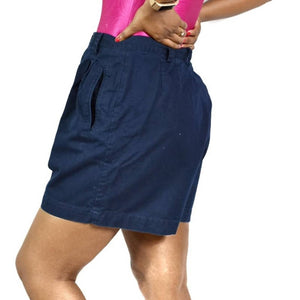 Vintage Bermuda Shorts Liz Claiborne Blue High Waist Tailored Pleated Mom Size 8