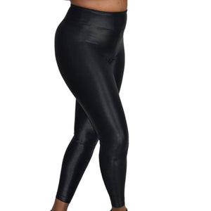 Koral Lustrous Leggings Black High Rise Shiny Lycra Full Ankle Length Activewear Size Small