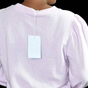 Hill House Teddy Top Pale Pastel Pink Puff Sleeves Boxy Fleece Lounge Size Large