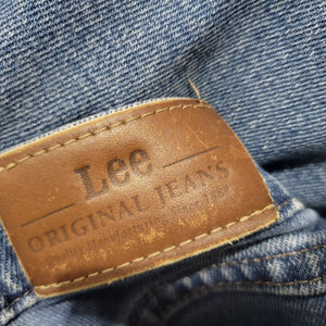 Vintage Lee Mom Jeans Denim Blue Tapered High Waist Faded Broken In Size 27
