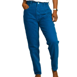 Vintage High Waist Colored Jeans Gloria Vanderbilt Teal Blue Green Mom Size 27