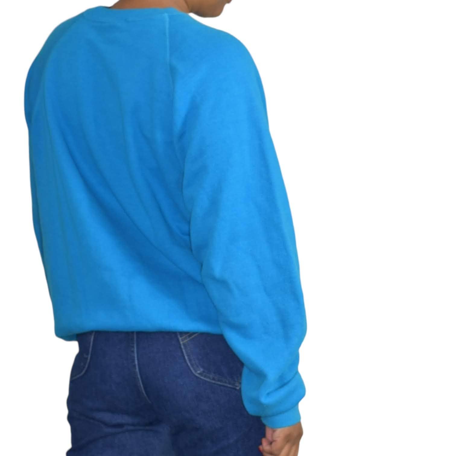 Vintage Hanes Graphic Sweatshirt Philip Lockard Art Painting Turquoise Blue Size XL