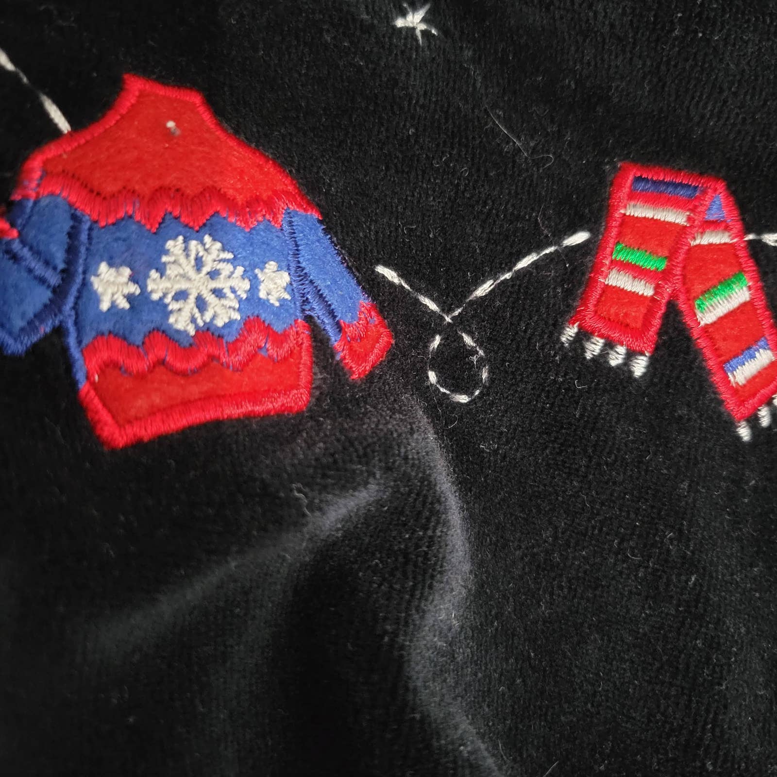 Vintage Christmas Dress Velour Pinafore Bib Overall Jumper Plush Holiday Size XL