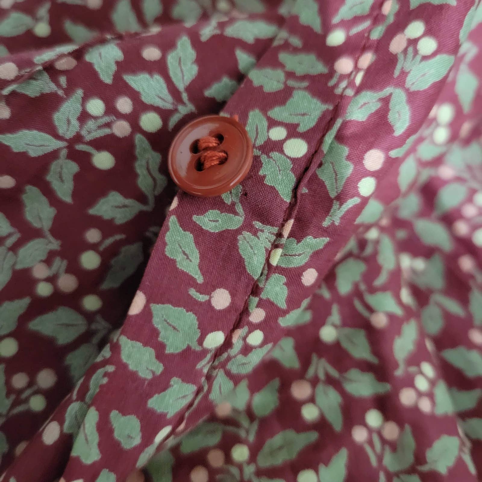 Vintage Cacharel Prairie Dress Maxi Red Floral Ditsy Cotton Sack Modest Size Medium