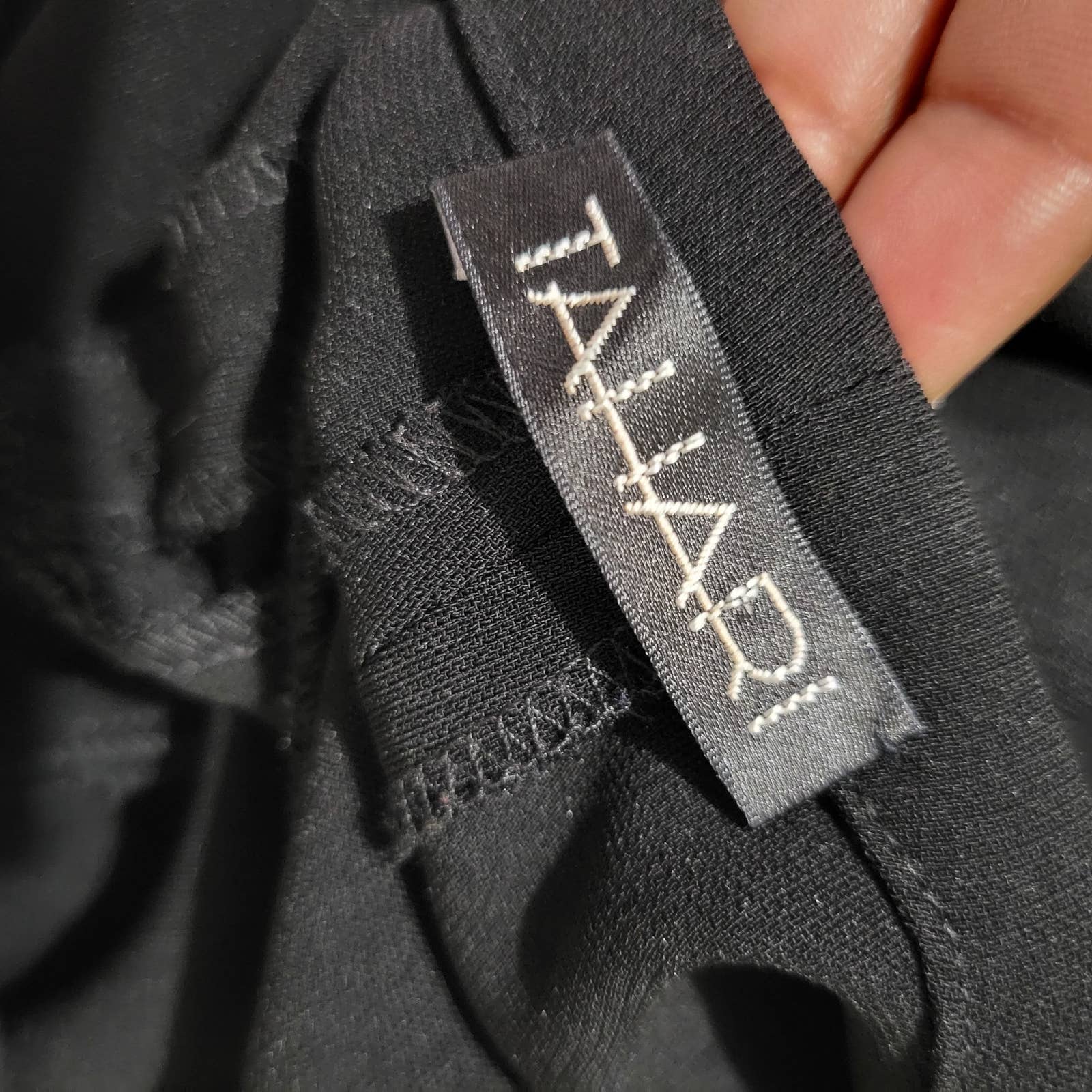 Tahari Black Flare Trousers High Waist Dress Pants Drawstring Crepe Flare Size 6