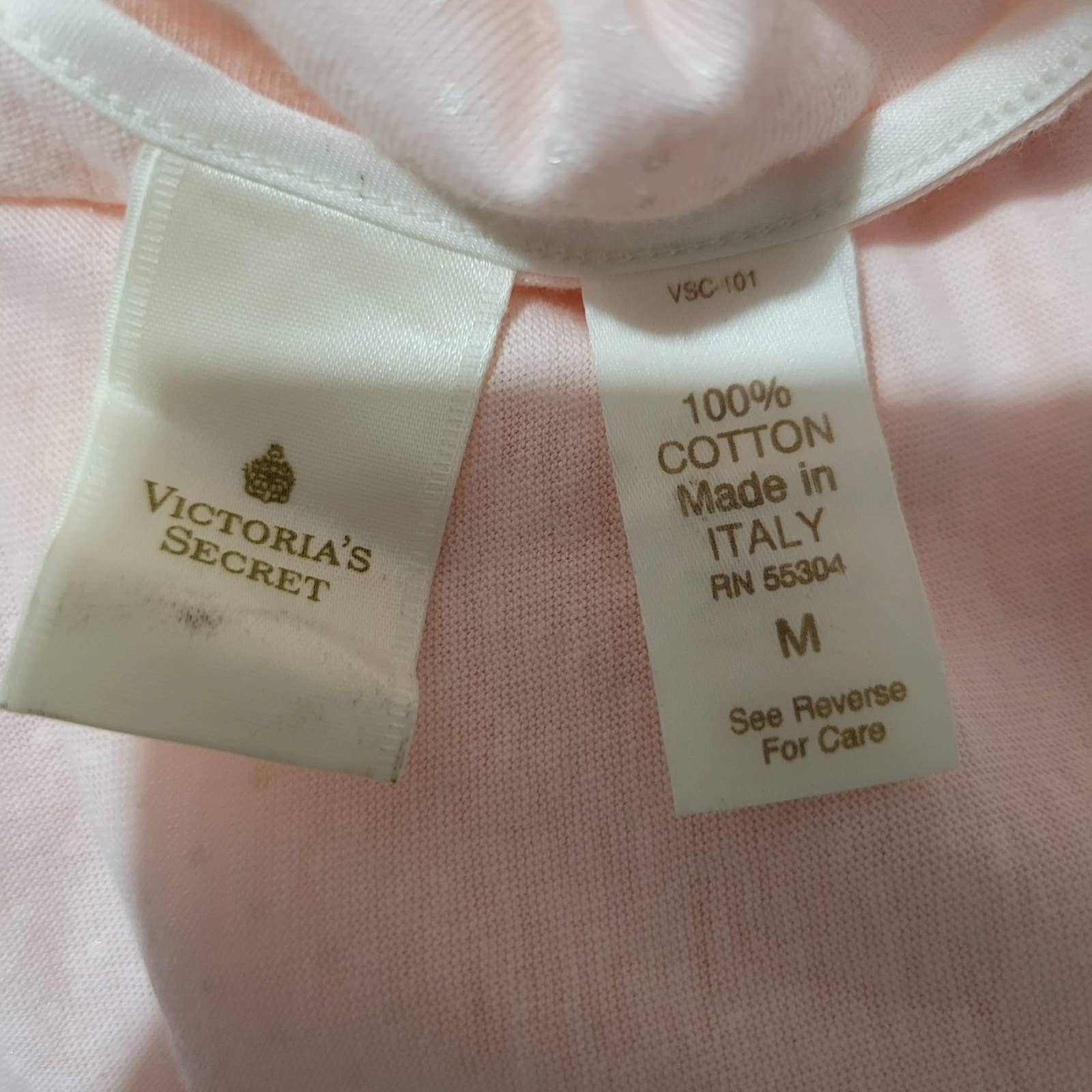Vintage Victorias Secret Nightgown Crown Label Pink Cotton Nightshirt Size Medium