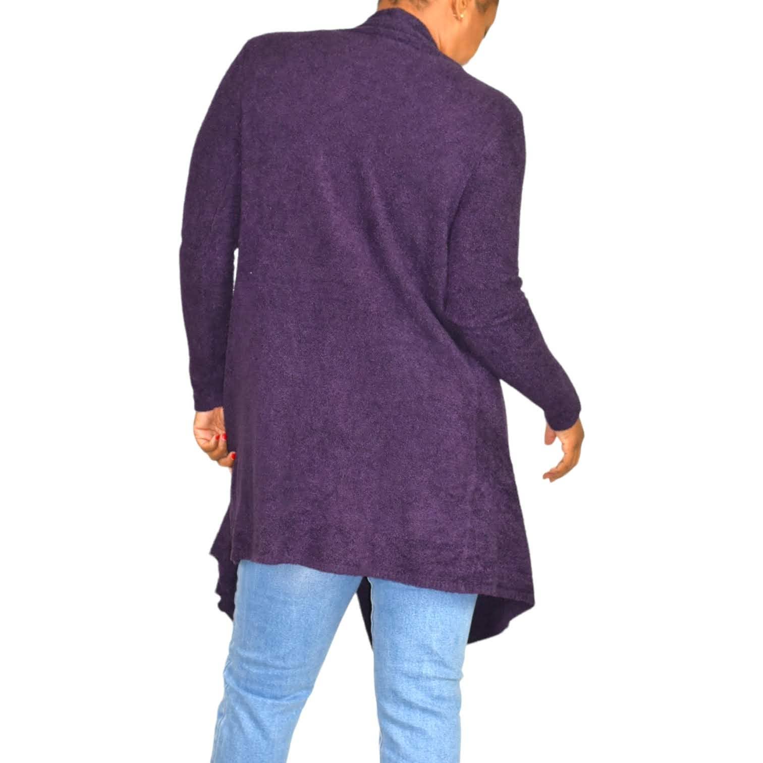 Barefoot Dreams Calypso Wrap Bamboo Chic Lite Purple Amethyst Sweater Size Small