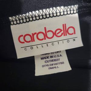 Lace Up Corset Back Dress Vintage Maxi Black Carabella Cap Sleeve Column Size Small