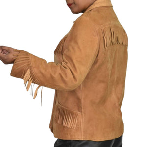 Vintage Deerskin Jacket Fringe Blazer Leather Buckskin 70s Easy Rider Size Small