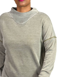 525 America Funnel Neck Sweatshirt Gray French Terry Pullover Lounge Size Large