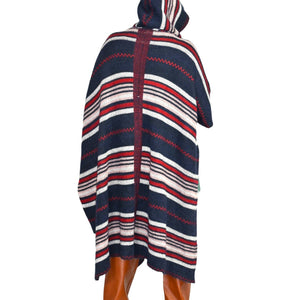 Free People Hooded Poncho Sweater Cold Canyon Striped Oversized One Small S M L
