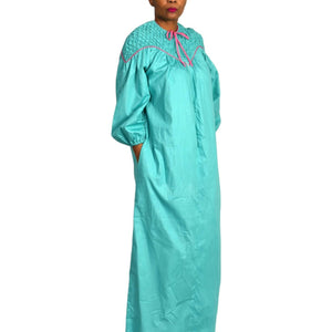 Vintage Housecoat Dress Loungewear Robe Patio Half Zip Muumuu Lounge Size Small