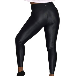 Koral Lustrous Leggings Black High Rise Shiny Lycra Full Ankle Length Activewear Size Small