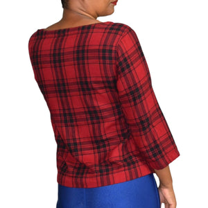 Madewell Herald Tee Curtis Plaid Flannel Pullover Top Shirt Red Black Size Small