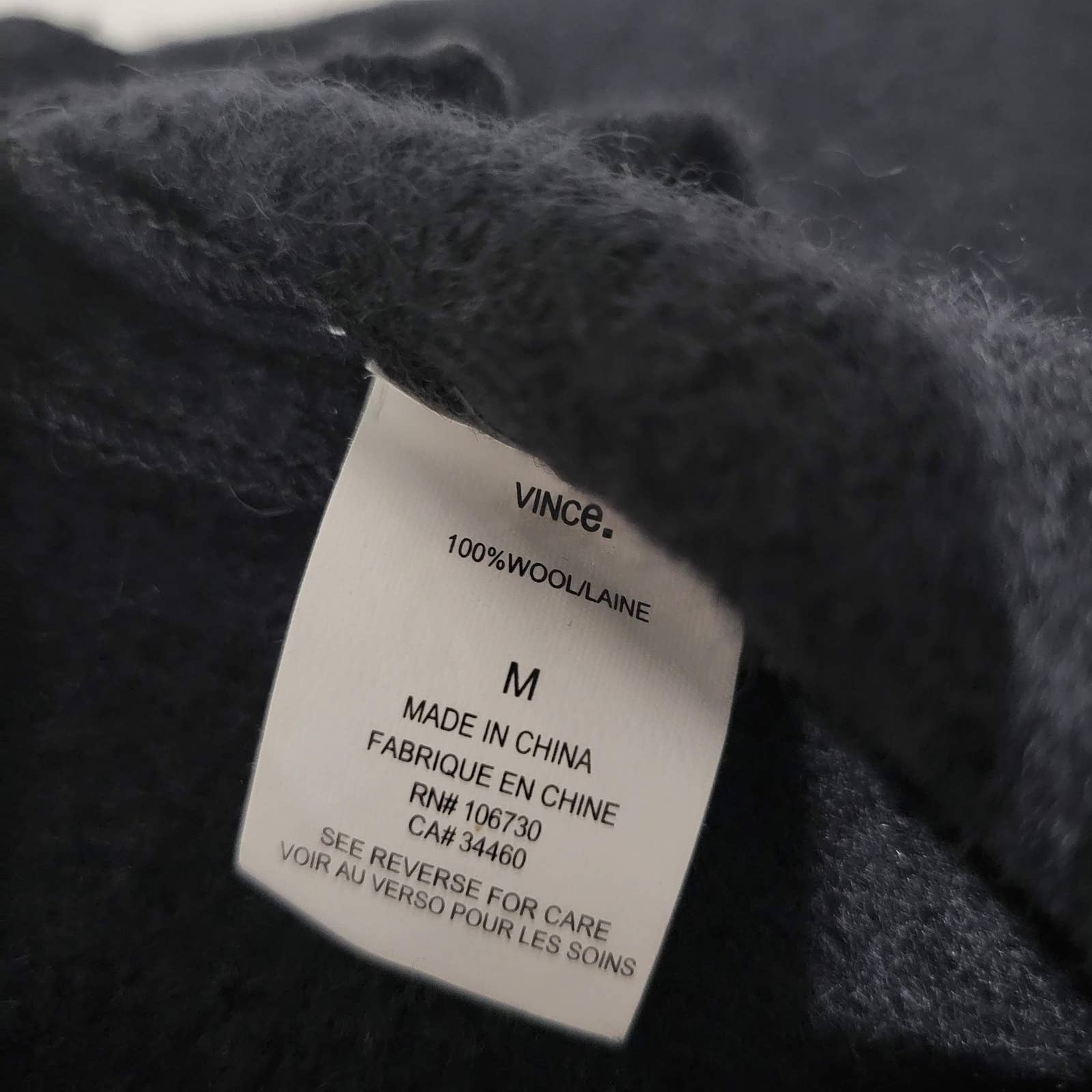Vince Sweater Coat Black Wool Shawl Collar Knit Open Front Oversized Size Medium