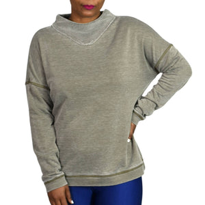 525 America Funnel Neck Sweatshirt Gray French Terry Pullover Lounge Size Large