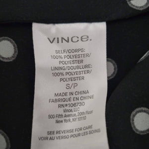 Vince Draped Midi Dress Polka Dot Sheer Overlay Dotted Black White Size Small