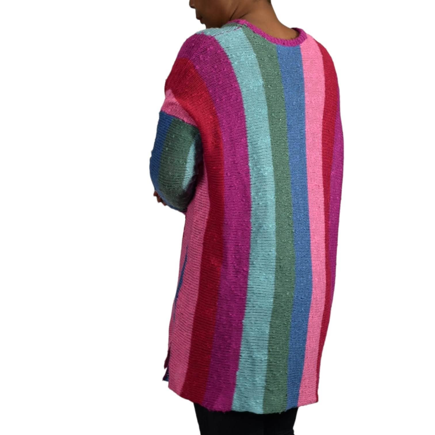 Show Me Your Mumu Bonfire Sweater Rainbow Madly Stripe Nubby Pullover Size Small