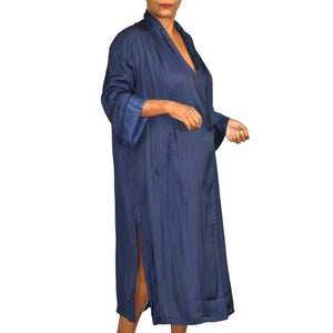 Mable Blazer Dress Blue Navy Relaxed Oversized Side Slits Baggy Size Medium