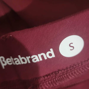 Betabrand Dress Yoga Pants Straight Leg Pull On Ponte Mid Rise Maroon Size Small