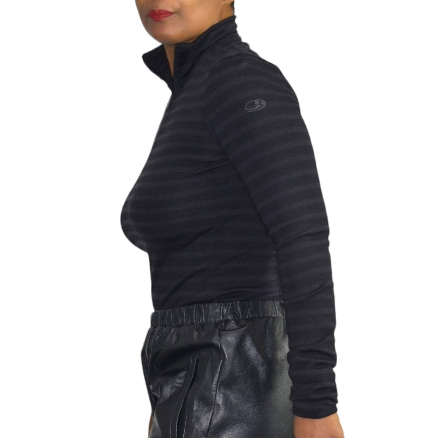 Icebreaker Wool Base Layer Top Tech Half Zip Merino Pullover Stripe Size Small