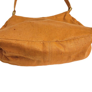 Vintage Kleinberg Sherrill Oversized Shoulder Bag Crossbody Canvas Curved Orange